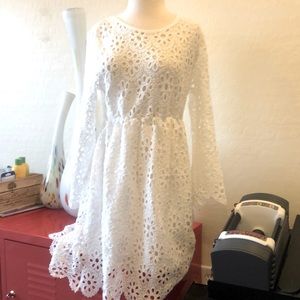 White hole designs almost Lacey dress